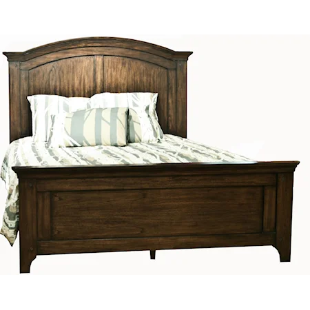 King Size Panel Bed with Arched Headboard